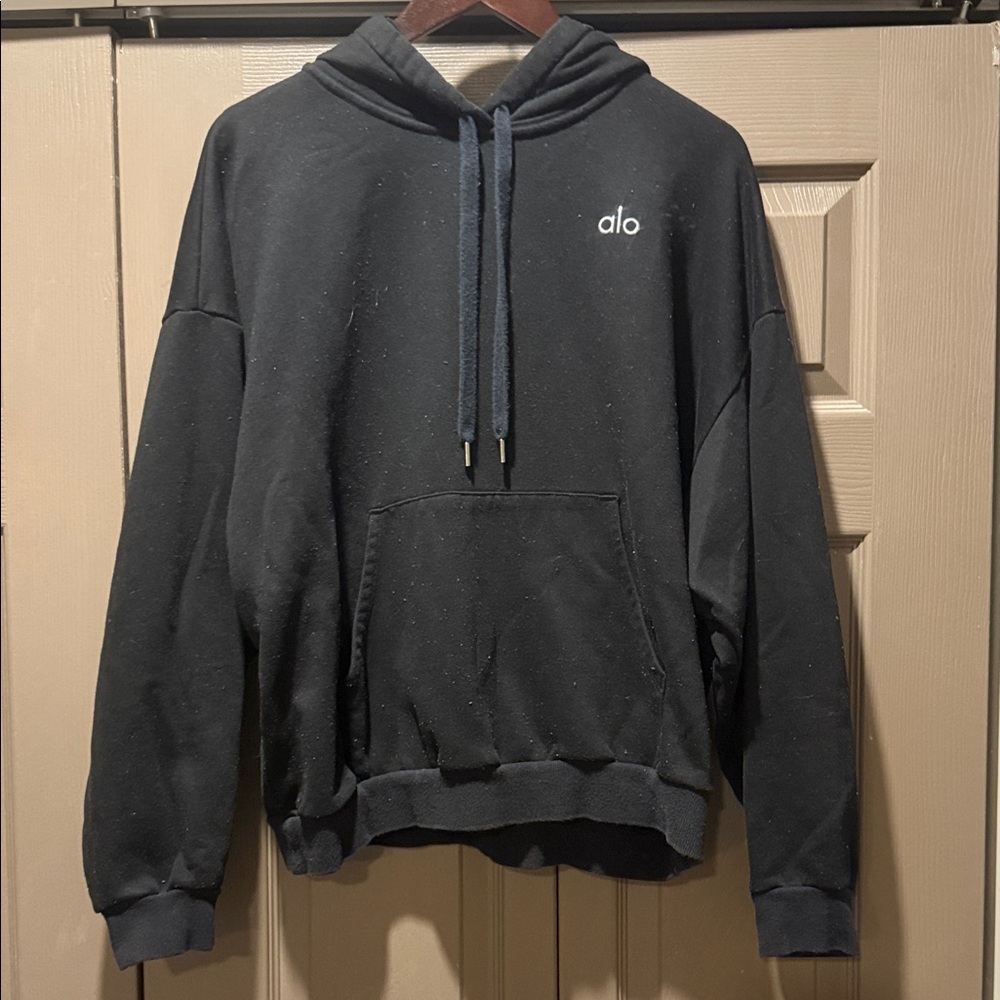 ALO Yoga Black Hoodie with Drawstrings
